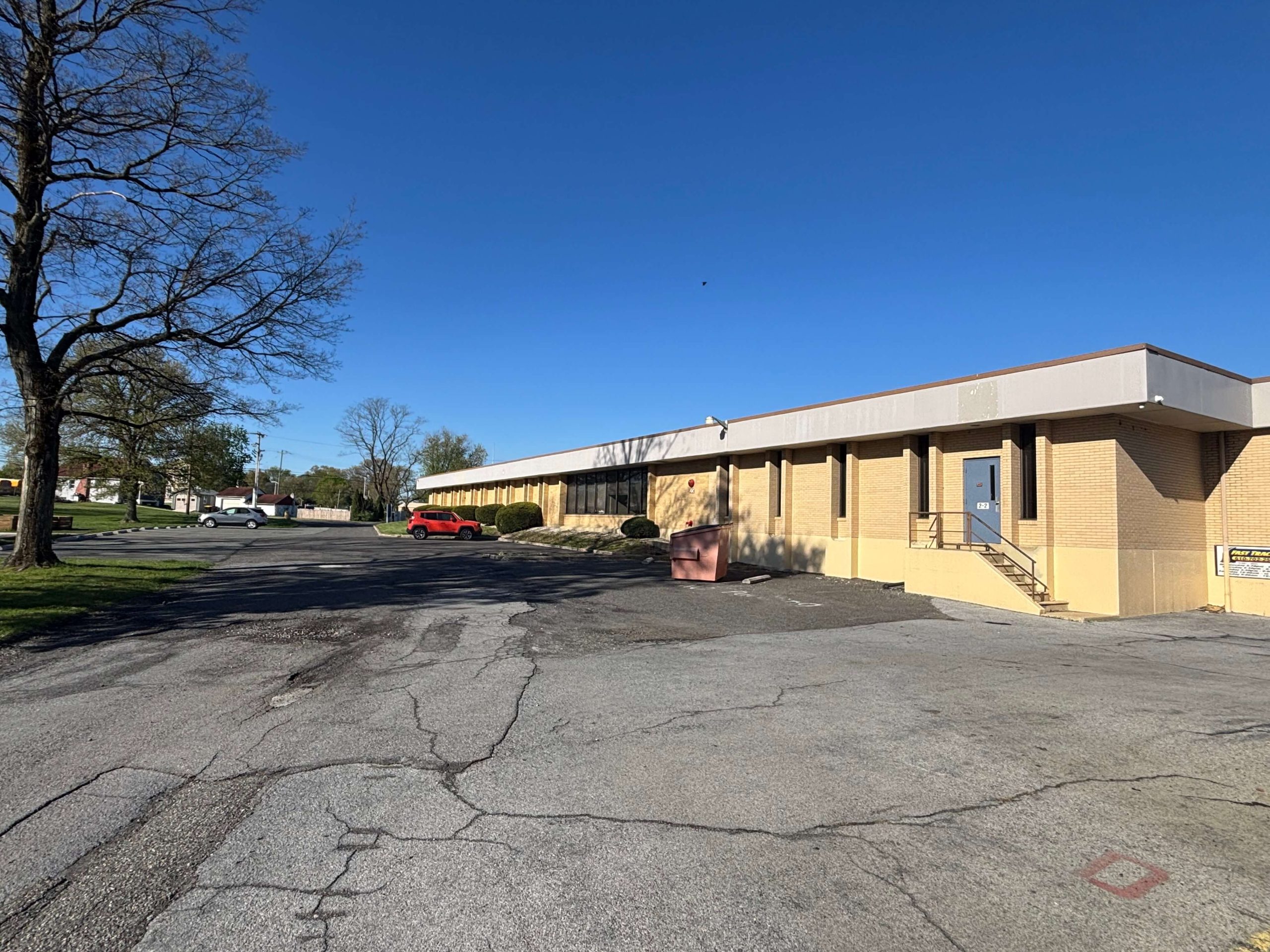 back entrances and employee parking for offices